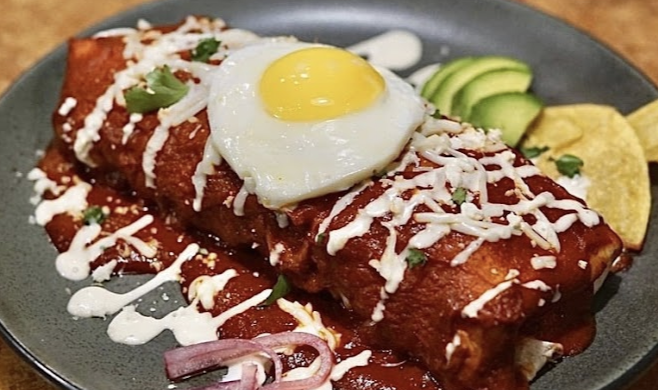 La Delicia Mexican Brunch & Cantina signature dishes La Delicia BurritoChilaquiles ClasicosEnchiladas 